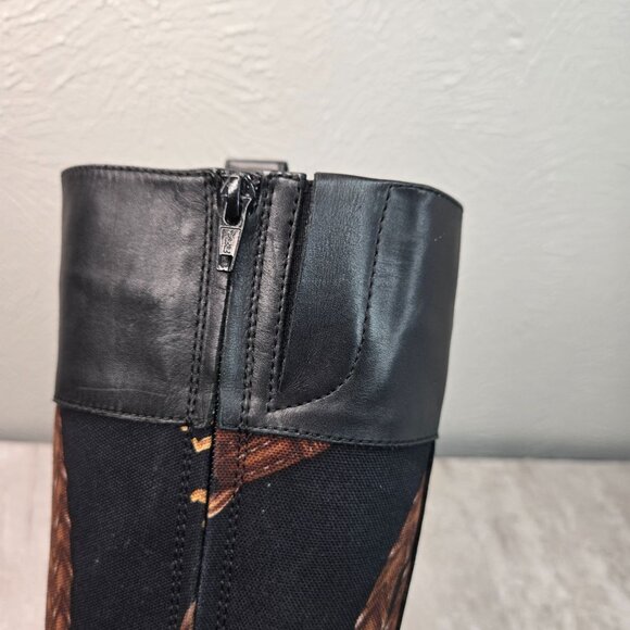 Ralph Lauren Equestrian Boots 5.5 Black Knee High Tall Western Riding Low Heel - Picture 11 of 14